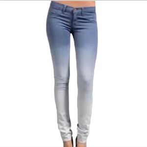 J Brand Soft Gray Blue Ombre Low Rise Pencil Leg Skinny Jean 27